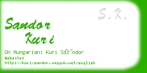 sandor kuri business card
